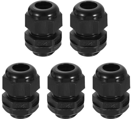 sourcing map 5 prensaestopas G de nailon de 3/8 pulgadas, conector de agarre de cable impermeable, protectores de ojales de alambre ajustables con juntas y contratuerca para caja de conexiones, color