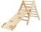 FANTASK Triángulo de Escalada con tobogán, Estructura de Escalada para Interiores a Partir de 1 año, triángulo de Escalada, rampa de Escalada de Madera (Natural)