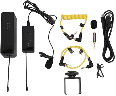 Akozon Microfono Lavalier Ridotto Intelligente Ridotto Microfono Portatile per Interviste Esterne Registrazione Video Fotocamera