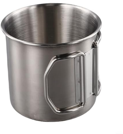Compact 260350660ML - Boccale da birra in acciaio inox con manico pieghevole, per viaggi ed eventi sportivi (350 ml)