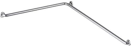54 x 36 Stainless Steel Corner Restroom Grab Bar with Satin Finish - 2-Wall Mounted Safety Rail, 250 lb. Capacity, Secure Bathroom Support Bar for Elderly, Public & Commercial Use