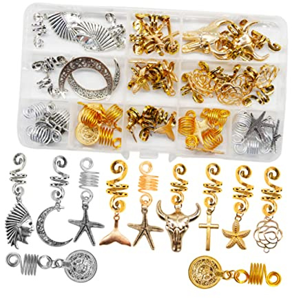 ARTSEWPLY 33 piezas Accesorios para Dreadlocks Joyas de Pelo Adornos para Trenzas de Decoraciones Ligeras y Chic para Cabello Fiestas