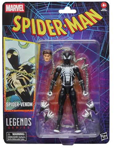 Hasbro Marvel Legends Series, Spider-Venom, action figure collezionabile vintage ispirata ai fumetti di Spider-Man, da 15 cm