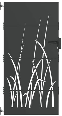 vidaXL Gartentor Schwarz 85 x 175 cm Pulverbeschichteter Stahl, Garten und Terrasse, moderne Außensicherheit, robuster Metallzaun für den Zugang, stilvoller rechteckiger Eingang