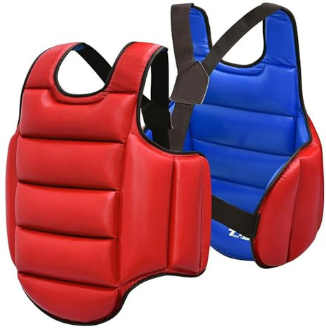Kfwfuaee Protección de pecho transpirable Protección contra golpes Diseño Ergonómico Chaleco Profesional para Karate Taekwondo Entrenamiento Taekwondo Equipo de Protección