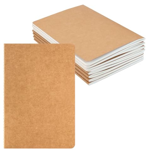 HOMEMARS Libreta A5, 100 g/m Cuaderno A5 Rayados, 14 x 21 cm,8 PCS Bloc de Notas, 60 páginas,Cuadernos de Bolsillo para Diario Escritura de la Escuela Chicos Chicas y Maestros,cubierta de cartón
