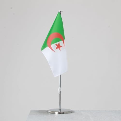 Drapeau de table Algérie - Drapeau national représentatif pour l'intérieur - Bois - 42 cm