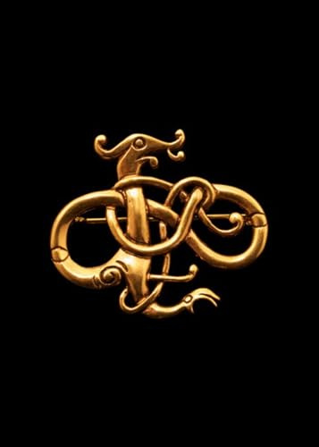 Wikinger Brosche, Drache, aus Bronze Gewandschließe Mystische Brosche Wikinger Gewandschmuck Fibel LARP