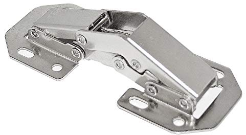 HKB ® 12 Stück Aufschraubscharnier ohne Feder 90°, 105 x 42 x 25mm, Stahl vernickelt, inklusive 96 Schrauben, Hersteller HKB, Artikel-Nr. 51283