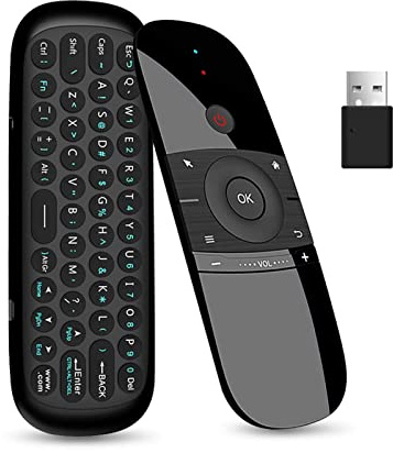 WeChip W1 Universal TV Remote Air Mouse, Wireless Keyboard Fly Mouse 2.4GHz Connection Air Remote Keyboard Mouse for Android TV Box/PC/Smart TV/Projector/HTPC/All-in-one PC/TV (w1)