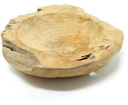 Benera Teakholzschale Dekoschale Obstschale Natur Massiv Unikat 30 cm Durchmesser