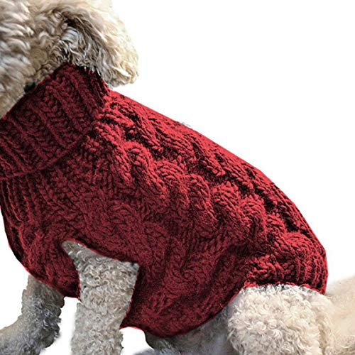 Chaleco suéter para Perros Abrigo cálido suéteres de Invierno de Lana de Punto Suave para Mascotas Ropa de Abrigo de Ganchillo de Punto para Perros pequeños medianos