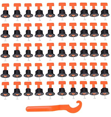Fliesen Nivelliersystem Kit, Fliesen Nivellierer Bodenbelag, 50 Stück Fliesen-Nivellierer, Bodenbelag, Wand-Nivellierungssystem Locator Spacer Baumaterialien