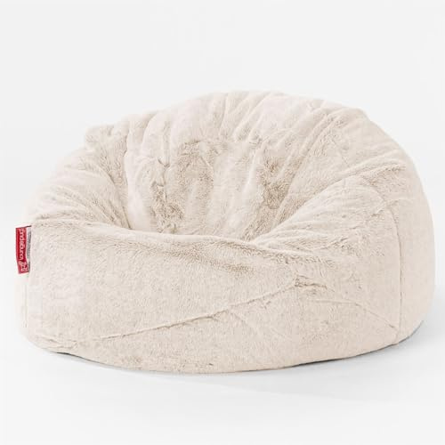 Lounge Pug - Faux Rabbit Fluffy Fur - Children's Bean Bag Chairs - Kids CLASSIC Gaming Chair Beanbags - White