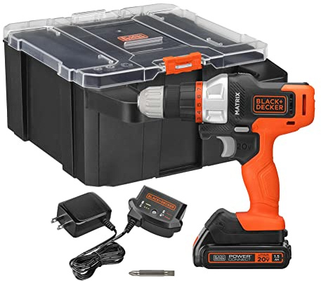 BLACK+DECKER BLACK+DECKER MATRIX 20V MAX* Kit de taladro con estuche de almacenamiento (BDCDMT120CSTFF)