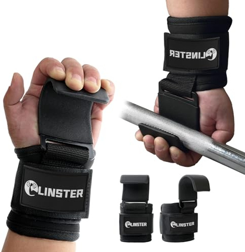 LINSTER Zughilfen Krafttraining (Paar), Zughilfe Haken mit 9cm Breiter Neopren für Bodybuilding Kreuzheben Powerlifting Klimmzug, Zughilfe Fitness mit Fitness zughilfen für Männer und Frauen