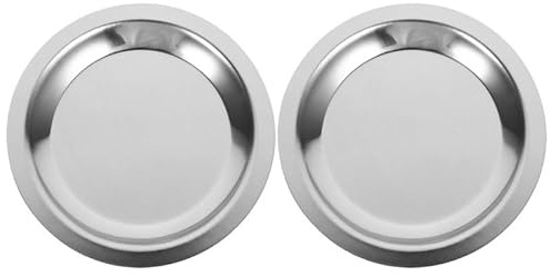 MAGICLULU 2 Pièces Dessous De Bouteille De Vin en Acier Inoxydable Coupelles Rondes ArgentéEs Design ÉLéGant Et AntidéRapant, ProtèGe Table Et Facile À Nettoyer