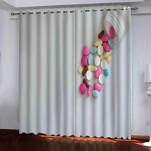 Verdunkelungsvorhänge Kräuselband Bunte Einfache Pillen 220 X 215 cm Set Kindergardinen Mädchen Verdunkelungsvorhänge Mit Ösen Blickdichter Kinderzimmer Schlafzimmer Vorhang -5E7O+P8
