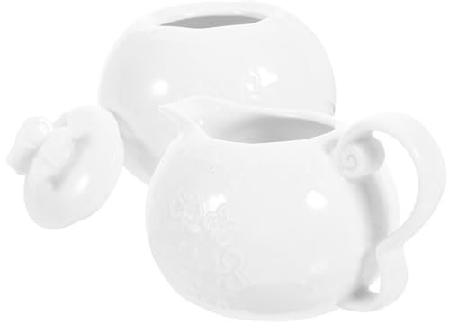 FUNOMOCYA 1set Tazze Ceramica Eleganti Con Zuccheriera e Latteiera Per Casa Caffè e Ristoranti Lavabili Lavastoviglie Design Retro e Pratico