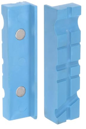 sourcing map Ganasce magnetiche da 10,2 cm, con scanalature a U, in gomma morbida, multiuso, protezione per la lavorazione del legno, gioielli e impianti idraulici, blu