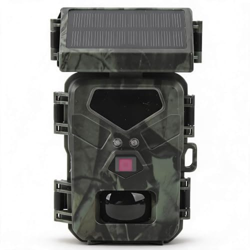 Dpofirs Wildkamera, 1080P 30fps 20MP Solar Wildkamera, Wildkameras mit Nachtsicht, Bewegungsaktiviert, Wasserdicht, 60 Grad Erkennungswinkel, Nachtsicht, IP65 Wasserdicht