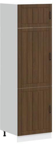 vidaXL Lucca Kitchen Cabinet - Brown Oak Engineered Wood, Adjustable Cupboard, 60x57x207 cm