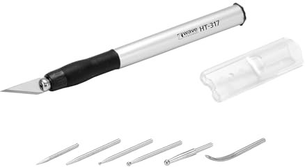Wave Hobby Tools Series Hobby HG Soporte para cuchillos múltiples con 6 puntas de espátula para modelos de plástico HT-317