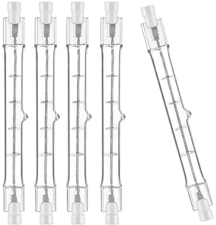 Modee R7s - Bombilla halógena de 118 mm, 400 W, J118, regulable, 240 V, luz lineal, blanco cálido, 2700 K, bombillas halógenas de tungsteno para lámparas de techo, iluminación de paisaje (5 unidades)