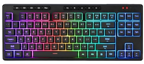 Redragon K516 PRO Shiva TKL RGB Wireless Membrane Gaming Keyboard, 98 Keys Mechanical-Feel Keyboard w/Smooth Linear Switch, On-Board Macro & Multimedia Keys, 16.8M RGB Backlit, Software Supported
