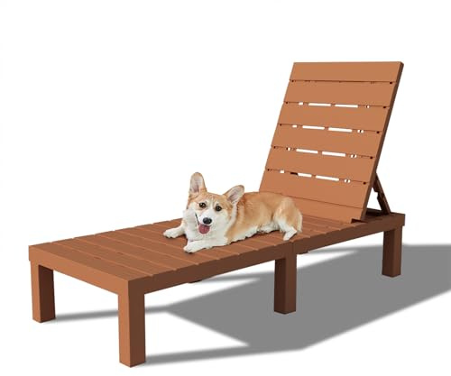 DIMAR GARDEN Outdoor-Chaiselongue, Harz, Pool-Lounge-Stuhl, wasserdicht, Karamell