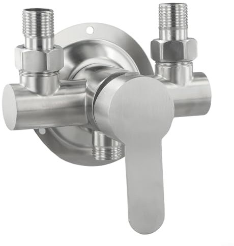Stainless Steel Shower Faucet, Wall Mounted Metal Handle, with Hot and Cold Water Mixer, with Ceramic Spool, Rubber Sealing for Ring, for Shower Equipment