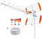 Antena de Televisión Exterior 2025 – Antena Digital HD Exterior para 4K/1080P, Largo Alcance, Recepción Clara de Canales UHF/VHF | Cable Coaxial de 10m (No Incluye mástil)