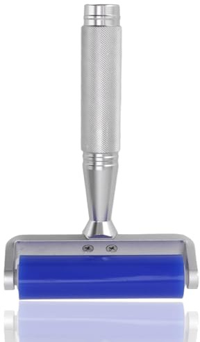 Blue Silicone Roller for Dirt, Glue Silicone Rubber Pasting Tacky Soft Roller Manual Anti-Static Cleaner Tool for Screen Film Hair Dust Remover (6 Inch)