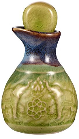 VALICLUD Botella De Aceite Esencial Tapón, Gotero Cerámico Verde, 1 Unidad, Multifuncional Para Aromaterapia y Decoración, Adecuado Para Almacenamiento y Obsequio