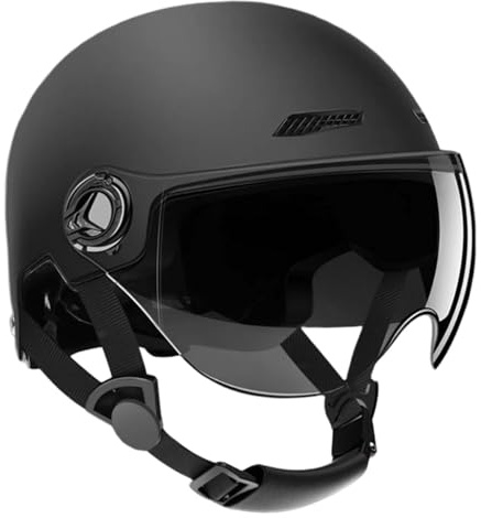 Raypontia 26x20x18cm Fahrradhelme Für Herren, Hochschützende Halbhelm, Skaterhelm Motorradhelm, Halbe Fahrradhelme Mit Getöntem Sonnenvisier Für Erwachsene Männer Und Frauen Kopfumfang 54–62cm