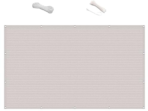 Telo ombreggiante da 0,9 x 10 m, facile da installare, frangivento e privacy, per balcone, include cordini, telone ombreggiante bianco per esterni per patio e giardino