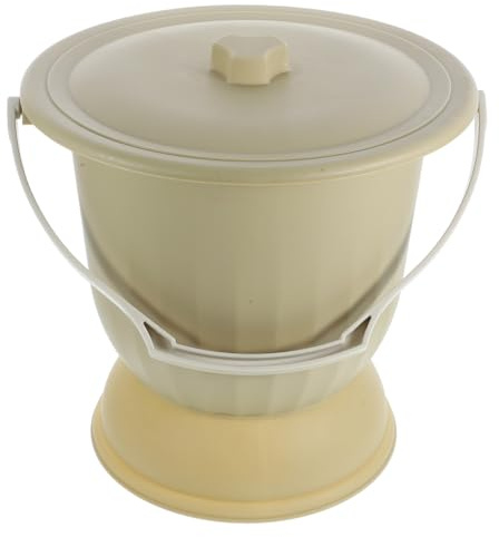 DEARMAMY Pot de Chambre Portable pour Personnes Âgées et Handicapées Couvercle 6,5l en Plastique Pp Léger et Facile à Laver à Domicile Voyage