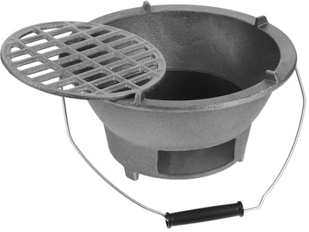VICASKY Gril en fonte portable de table pour camping et intérieur cuisson savoureuse et facile à utiliser