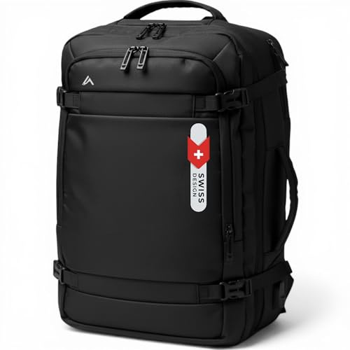 + Zermatt - HØRN Mochila hombre trabajo, mochila viaje cabina avion 40x30x20 extensible a 45x30x25 gimansio Equipaje de Mano Backpack para portatil de 15.6-17
