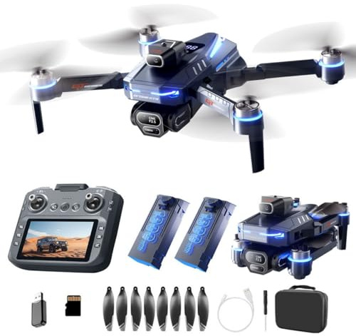 LFXLKVI GT8 Drone per Fotografia Aerea con Tre Telecamere HD 4K Regolazione Elettrica A 90° Tempo Volo Circa 40 Minuti Trasmissione Wi-Fi 5G Evitamento Degli Ostacoli Schermo da 4,3 Pollici 177g (L)