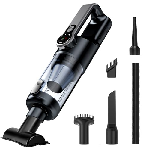 LIMIOCASA Cordless Handheld Car Vacuum Cleaner for Car Interior, Strong Suction Portable Vacuum for Pet Hair & Quick Home Cleaning, Rechargeable with LED Light & Attachments