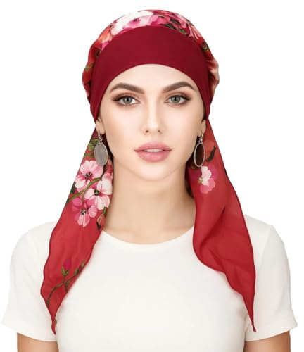 FADACHY Chemo Headwear for Women Head Scarfs Turbans UK Cancer Scarves Bandanas Long Hair Head Silky Scarf Headwraps Cancer Hats Scarf