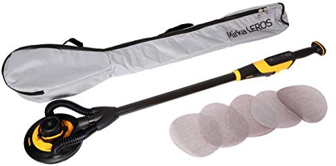 Mirka LEROS - Lijadora excéntrica de pared y techo con flexibilidad de 180° (225 mm de diámetro) y bolsa de transporte, 4000-8000 rpm