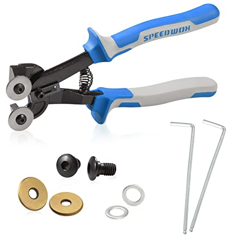 SPEEDWOX 8 Inches Wheeled Mosaic Glass and Tile Nippers, Glass Tile Nippers Mosaic Tools, Glass Mosaic Cutter Kit, Mosaic Tools Set with Replacement Wheel for Glass & Ceramic Cutting and Grinding