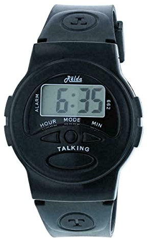 AHOO Digital English Talking Watch for Blinds Alarm Elderly Visually Impaired Black for Men Women Clear Sound Hourly Tone Alarm Once