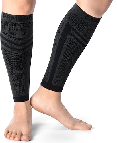 CAMBIVO Polpaccera Compressione Uomo Donna x2, Calze Compressione Graduata, Gambaletti Compressione, Calze Elastiche Contenitive per Sport, Calcio, Corsa, Ciclismo, Circolazione Gambe, Vene Varicose