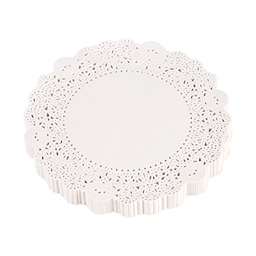 180PCS Runde weißes Papier Doilies für Handwerk, Papier Spitze Doilies Combo Hollowed Kuchen Papier für Handwerk, Kaffee, Kuchen, Wüste, Tisch, Hochzeit, Geschirr Dekor (9.5in)