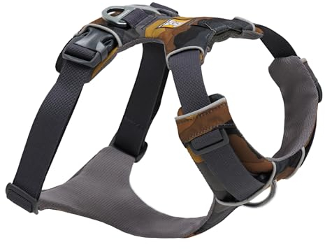 Ruffwear Front Range Hundegeschirr, reflektierendes Y-Geschirr, verstellbares, bequem gepolstertes Alltagsgeschirr für Spaziergänge und Hunderennen, 2 Leinenbefestigungen, Moonlight Mountains S
