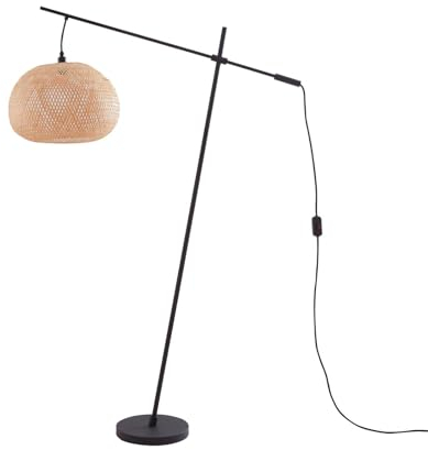Lindby Stehlampe Bambus, Stehleuchte Bamboo Lampenschirm Leselampe Wohnzimmer Wohnzimmerlampe Standlampe 1x E27 max. 15W ohne Leuchtmittel