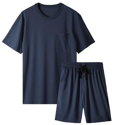BAMBOO COOL Mens Pajama Set Lightweight Sleepwear Pjs